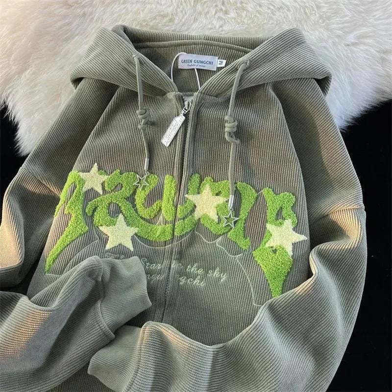 Embroidery Loose Hoodies
