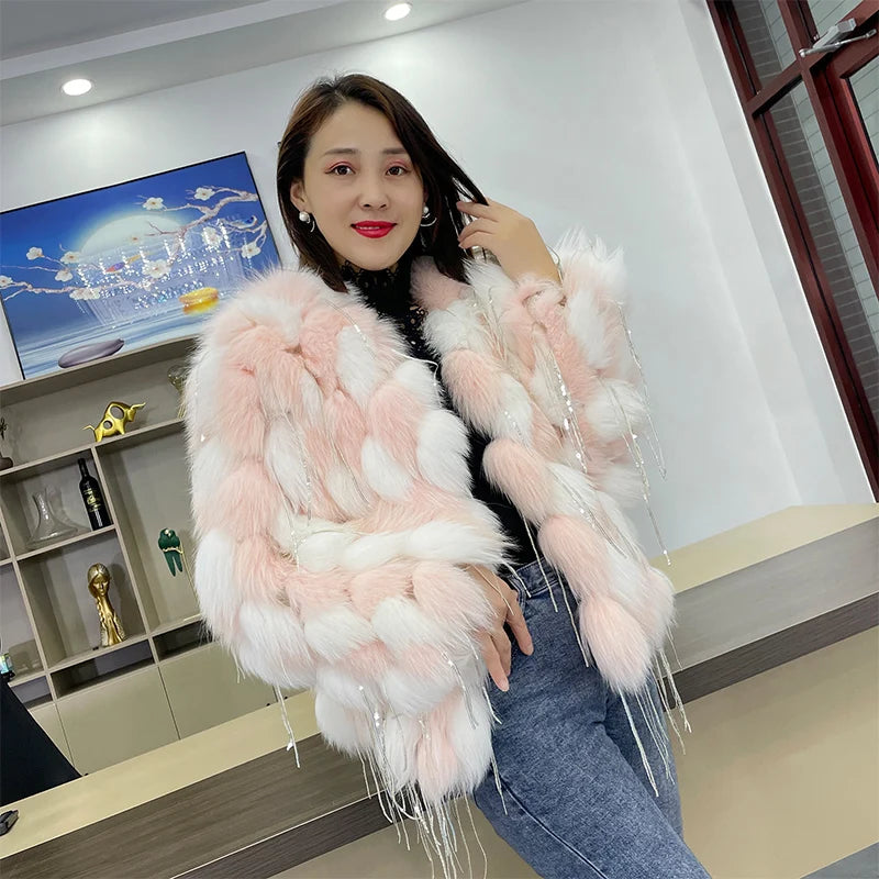 Natural Fox Fur Coat