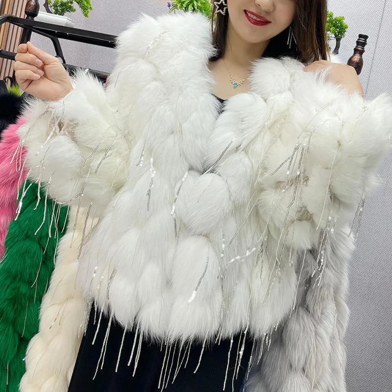 Natural Fox Fur Coat