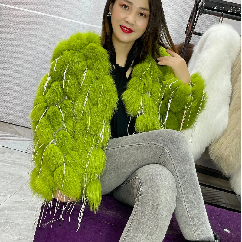 Natural Fox Fur Coat