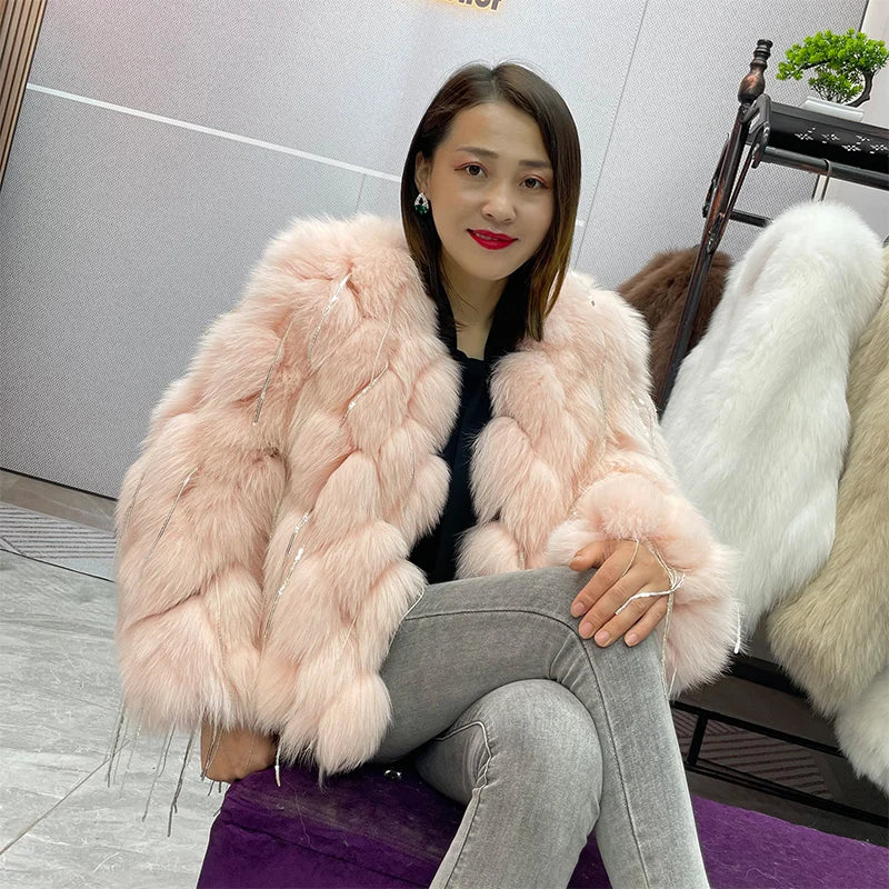 Natural Fox Fur Coat