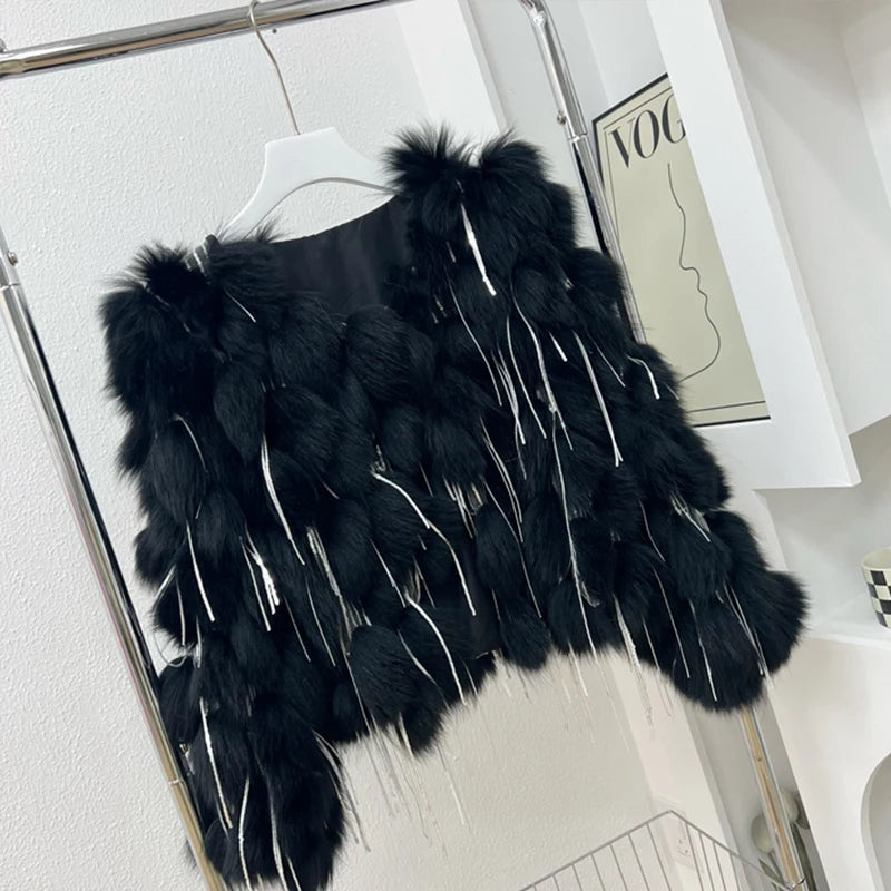 Natural Fox Fur Coat