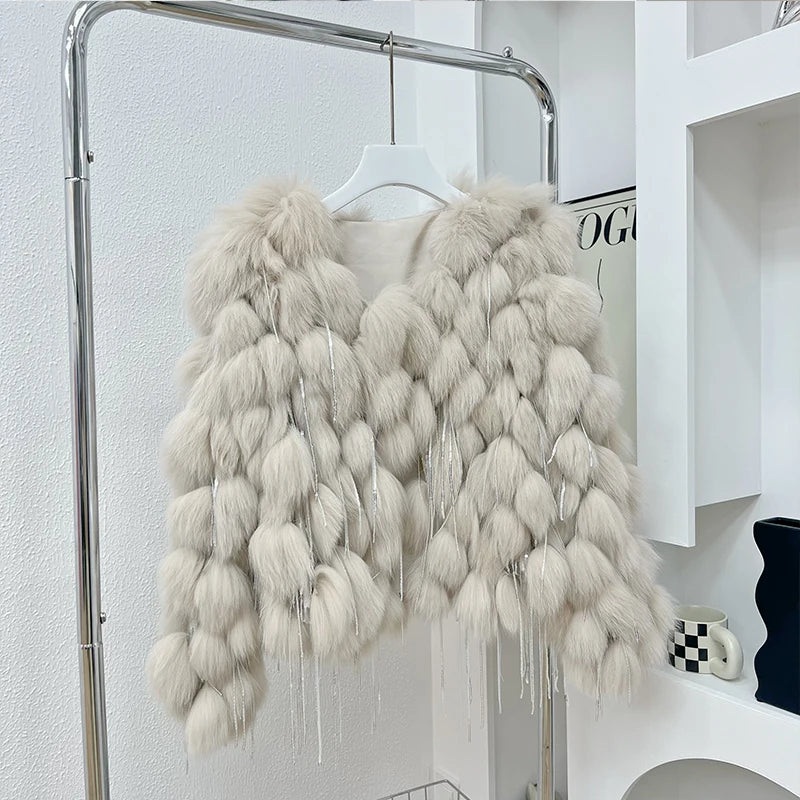 Natural Fox Fur Coat