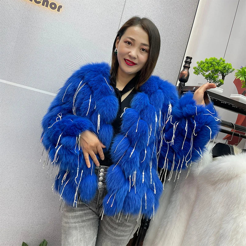 Natural Fox Fur Coat