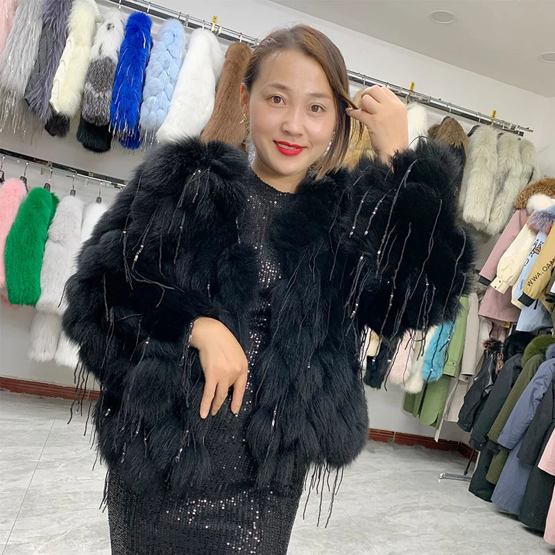 Natural Fox Fur Coat