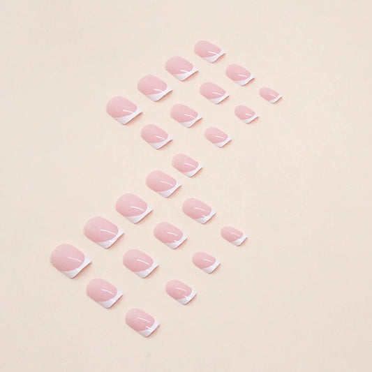 24 Square Short Nails + 1 Nail File + 1 Piece of Jelly Glue
