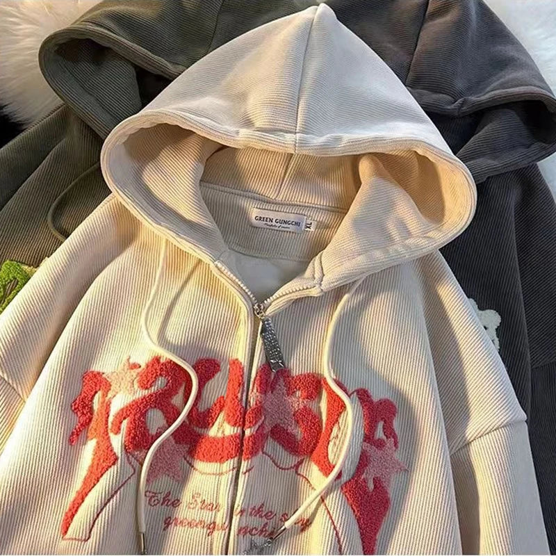 Embroidery Loose Hoodies