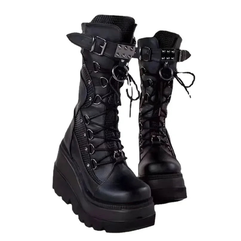 Brand New Ladies Goth Platform Boots