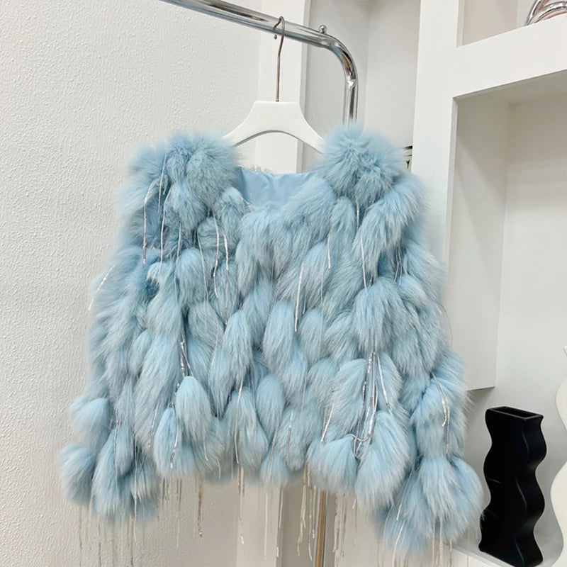 Natural Fox Fur Coat