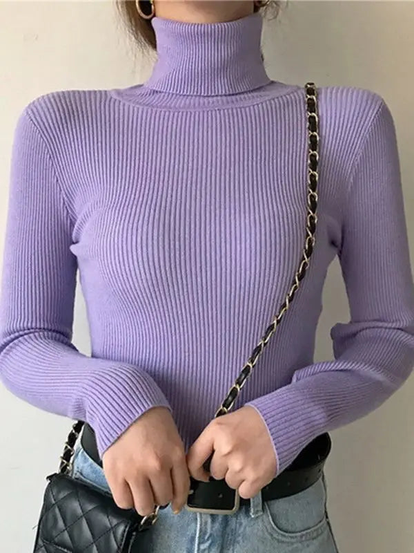 Fall Turtleneck Sweater Knitted