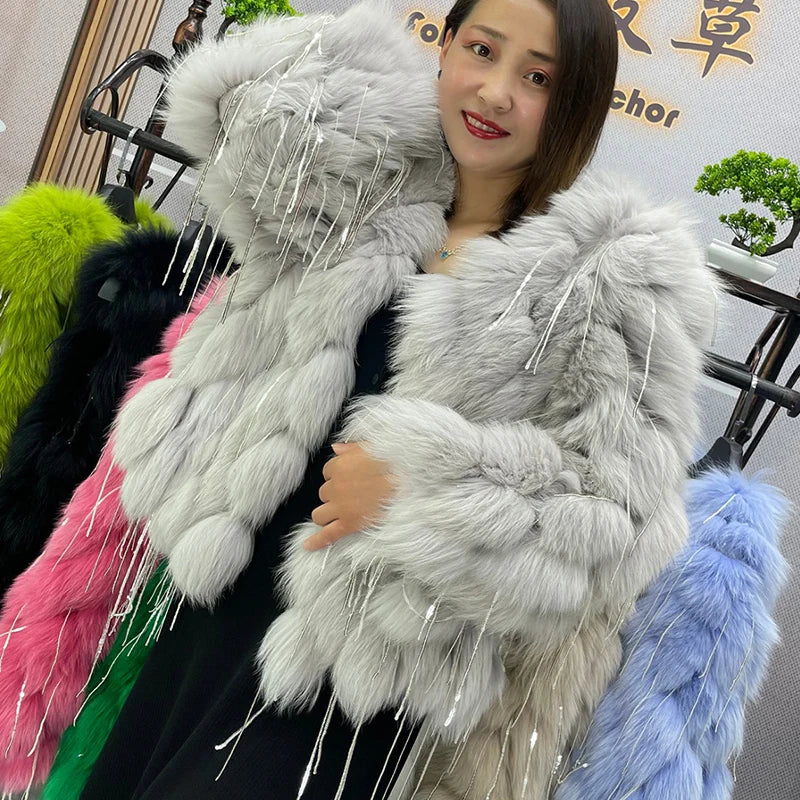 Natural Fox Fur Coat