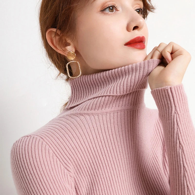 Fall Turtleneck Sweater Knitted
