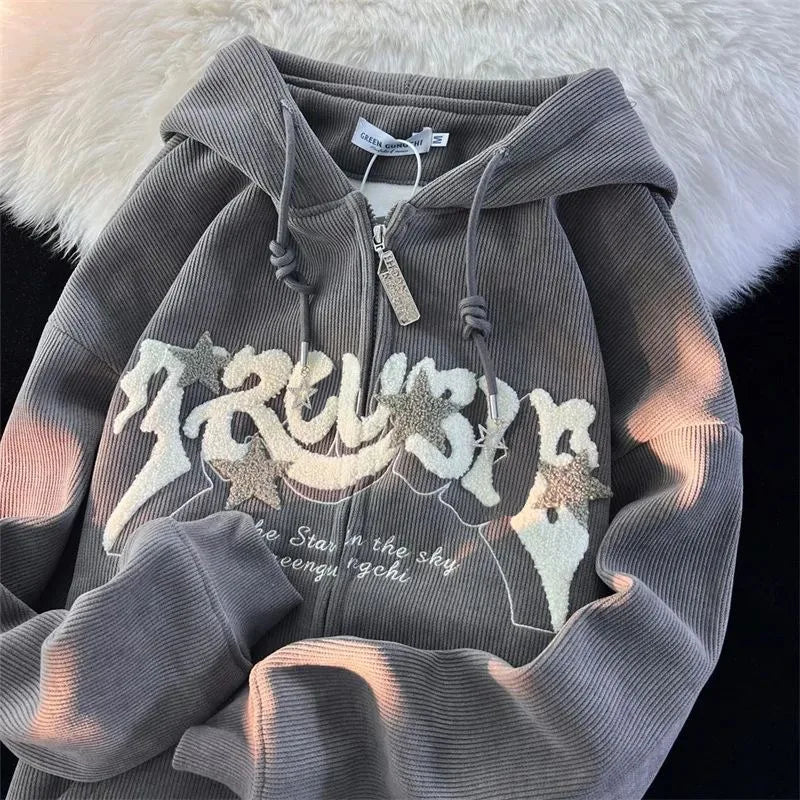 Embroidery Loose Hoodies