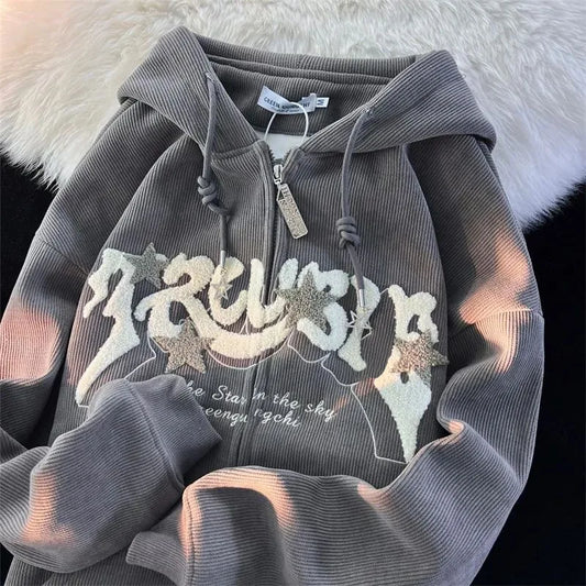 Embroidery Loose Hoodies