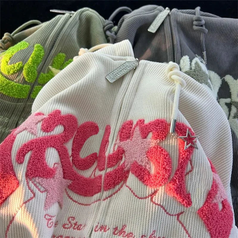 Embroidery Loose Hoodies