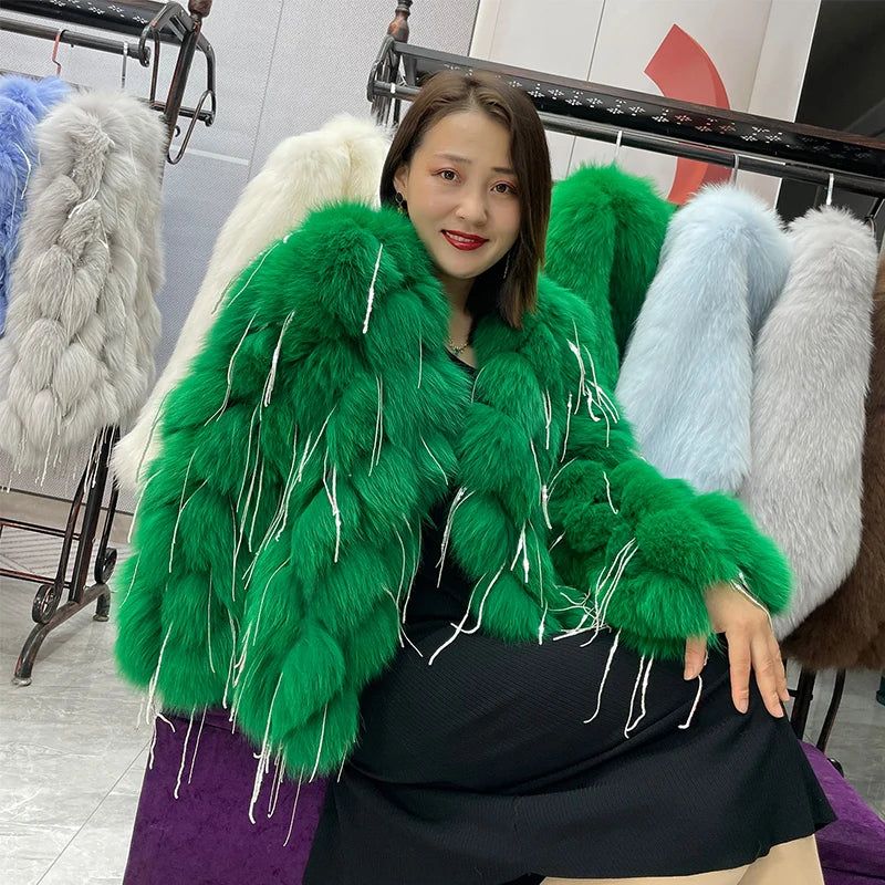 Natural Fox Fur Coat