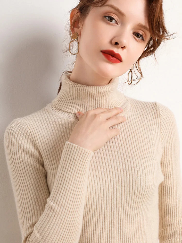 Fall Turtleneck Sweater Knitted