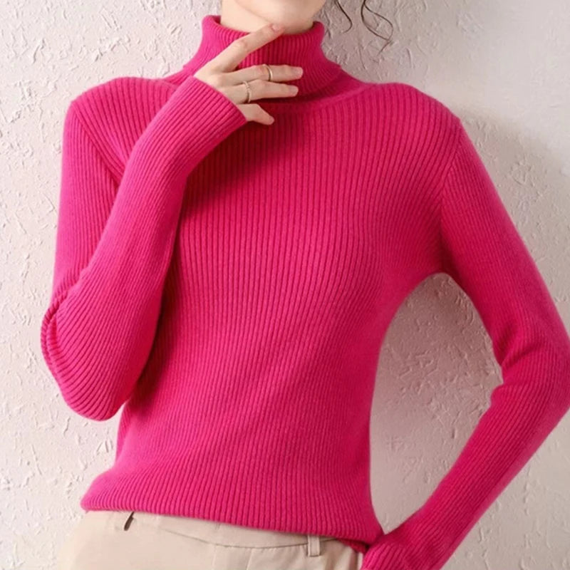 Fall Turtleneck Sweater Knitted