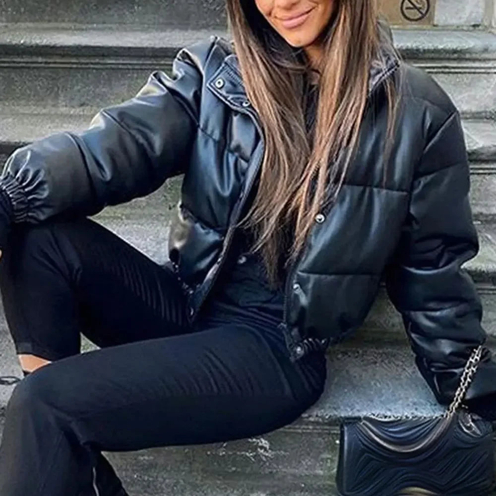 Winter Thick Warm Cropped Puffer Jacket