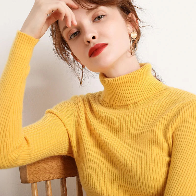 Fall Turtleneck Sweater Knitted