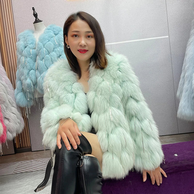 Natural Fox Fur Coat