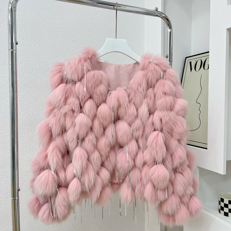Natural Fox Fur Coat