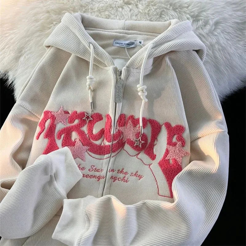 Embroidery Loose Hoodies