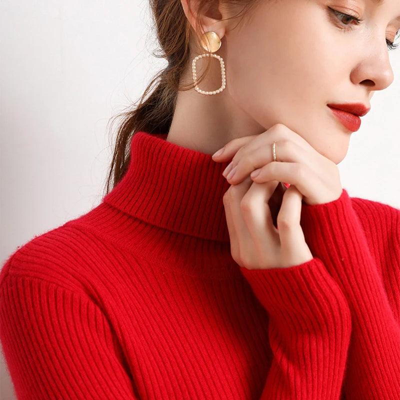 Fall Turtleneck Sweater Knitted