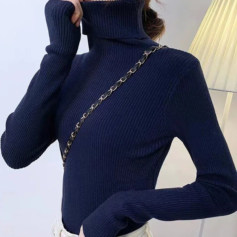 Fall Turtleneck Sweater Knitted