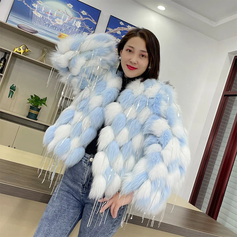 Natural Fox Fur Coat
