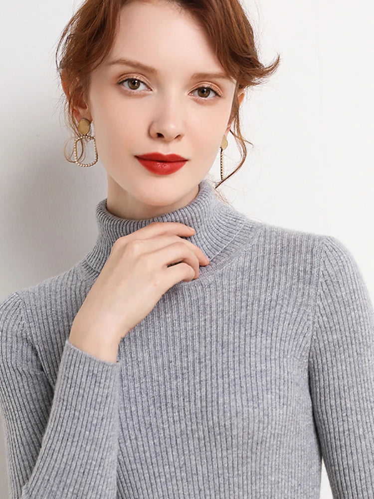 Fall Turtleneck Sweater Knitted